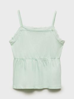 Mango Kids' Bimba Cotton Blend Cami Top, Green
