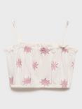 Mango Kids' Scarlett Cotton Top, Light Beige