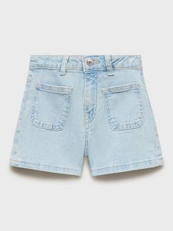 Mango Kids' Jenna Cotton Shorts - view 2, Open Blue