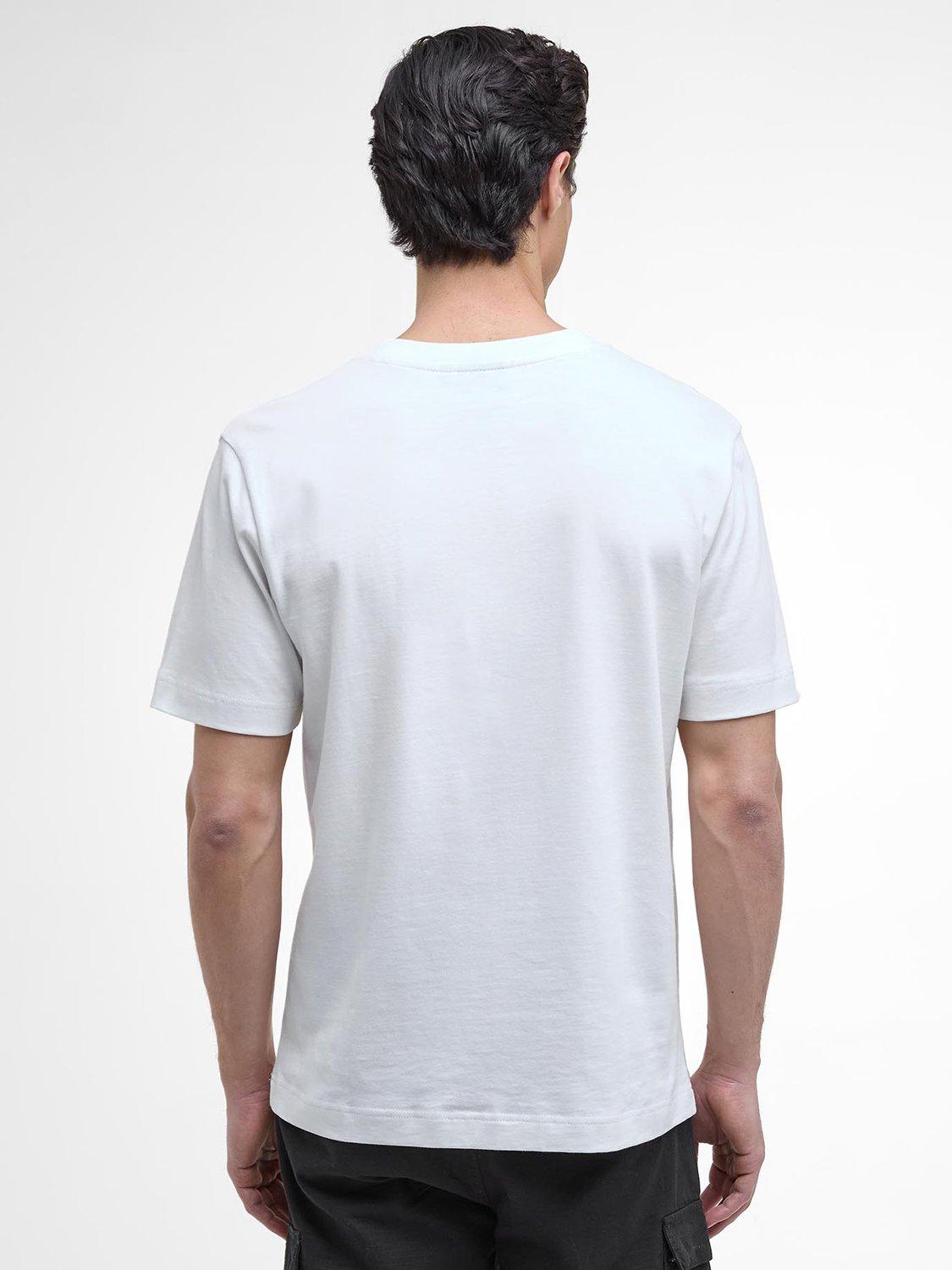 Product image 2 of 5, which shows Barbour International Morris Motorbike Cotton T-Shirt, Whisper White, S