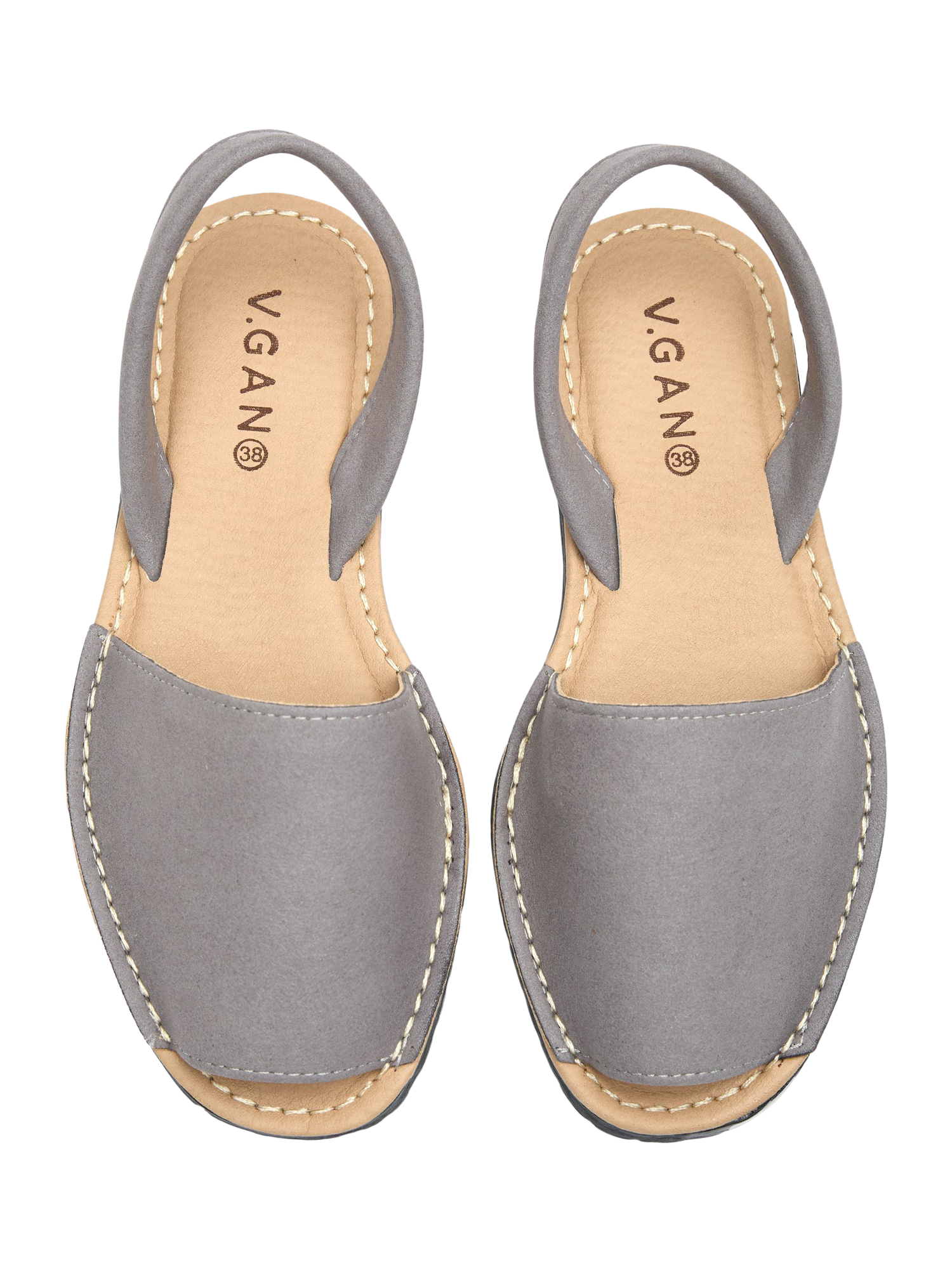 Product image 2 of 3, which shows V.GAN Vegan Rambu Menorcan Sandals, Grey, 4