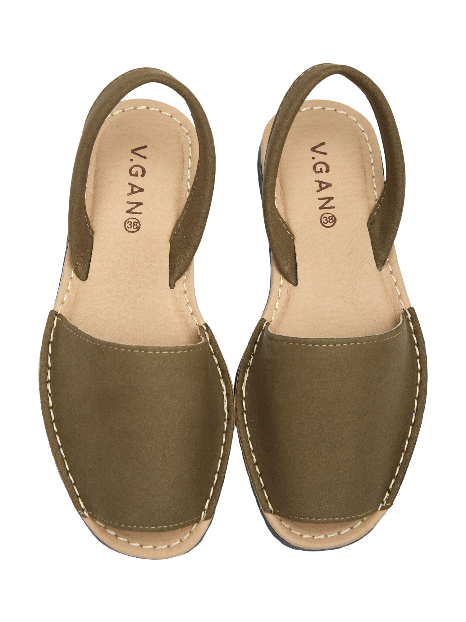 Product image 2 of 3, which shows V.GAN Vegan Rambu Menorcan Sandals, Khaki, 4