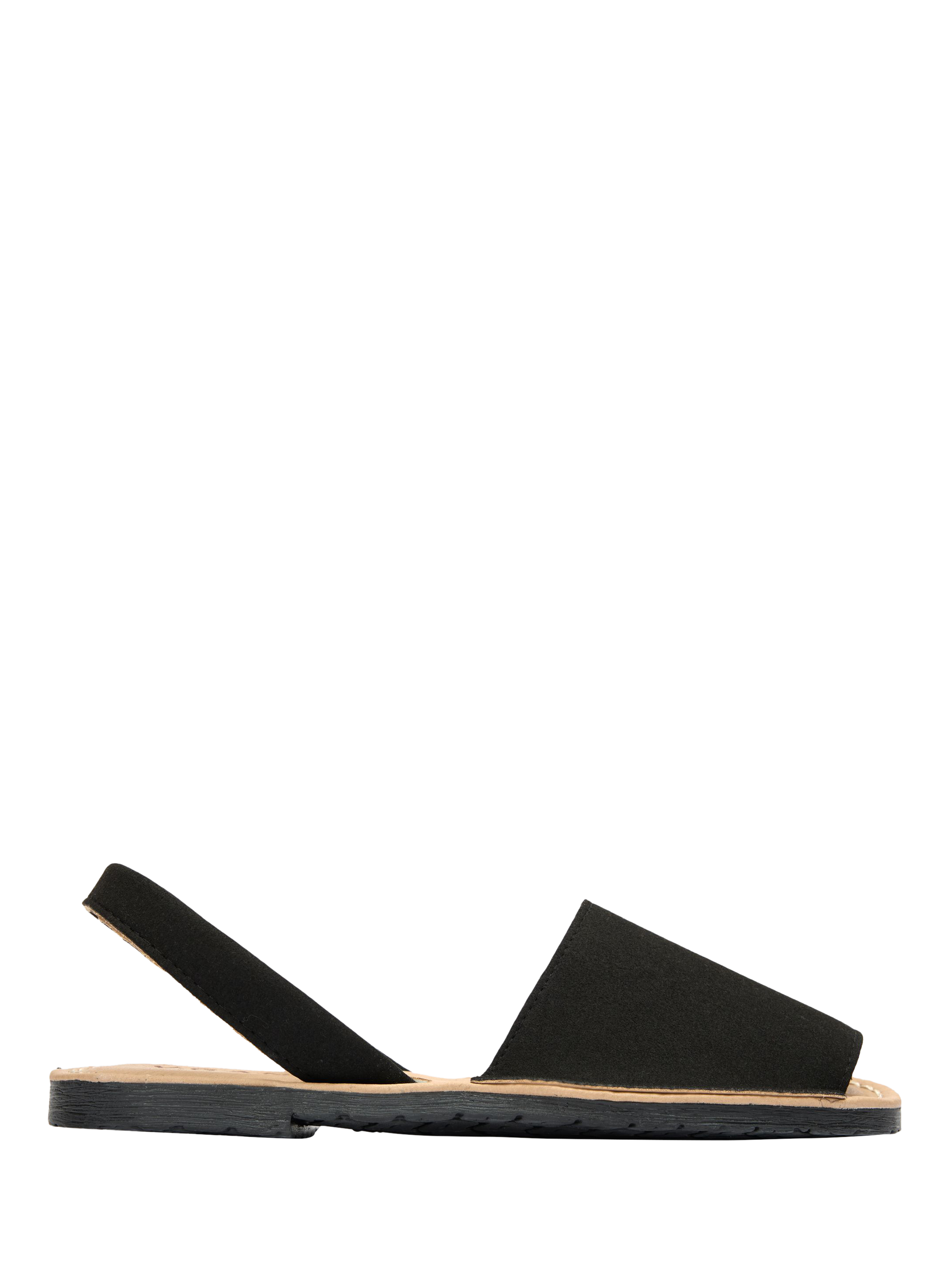 Product image 1 of 3, which shows V.GAN Vegan Rambu Menorcan Sandals, Black, 4