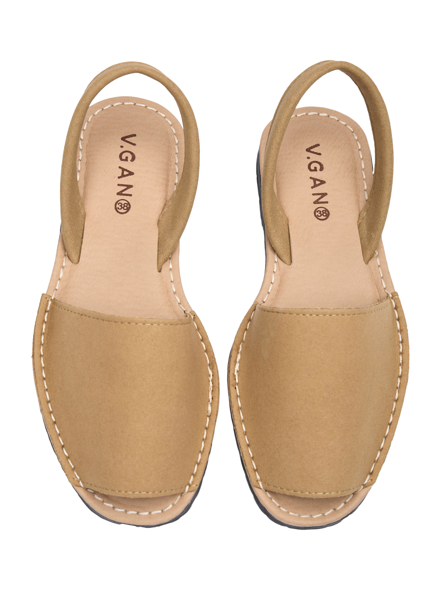Product image 2 of 3, which shows V.GAN Vegan Rambu Menorcan Sandals, Taupe, 4