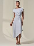 Jolie Moi Asymmetric Bodycon Midi Dress, White
