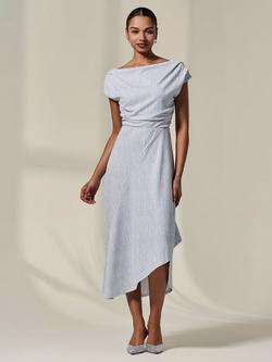 Jolie Moi Asymmetric Bodycon Midi Dress, White, White