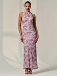 Jolie Moi Floral Chiffon Maxi Dress, Pink/Multi