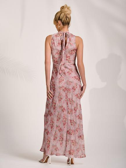 Jolie Moi Floral Chiffon Maxi Dress, Pink/Multi - view 2, Pink/Multi