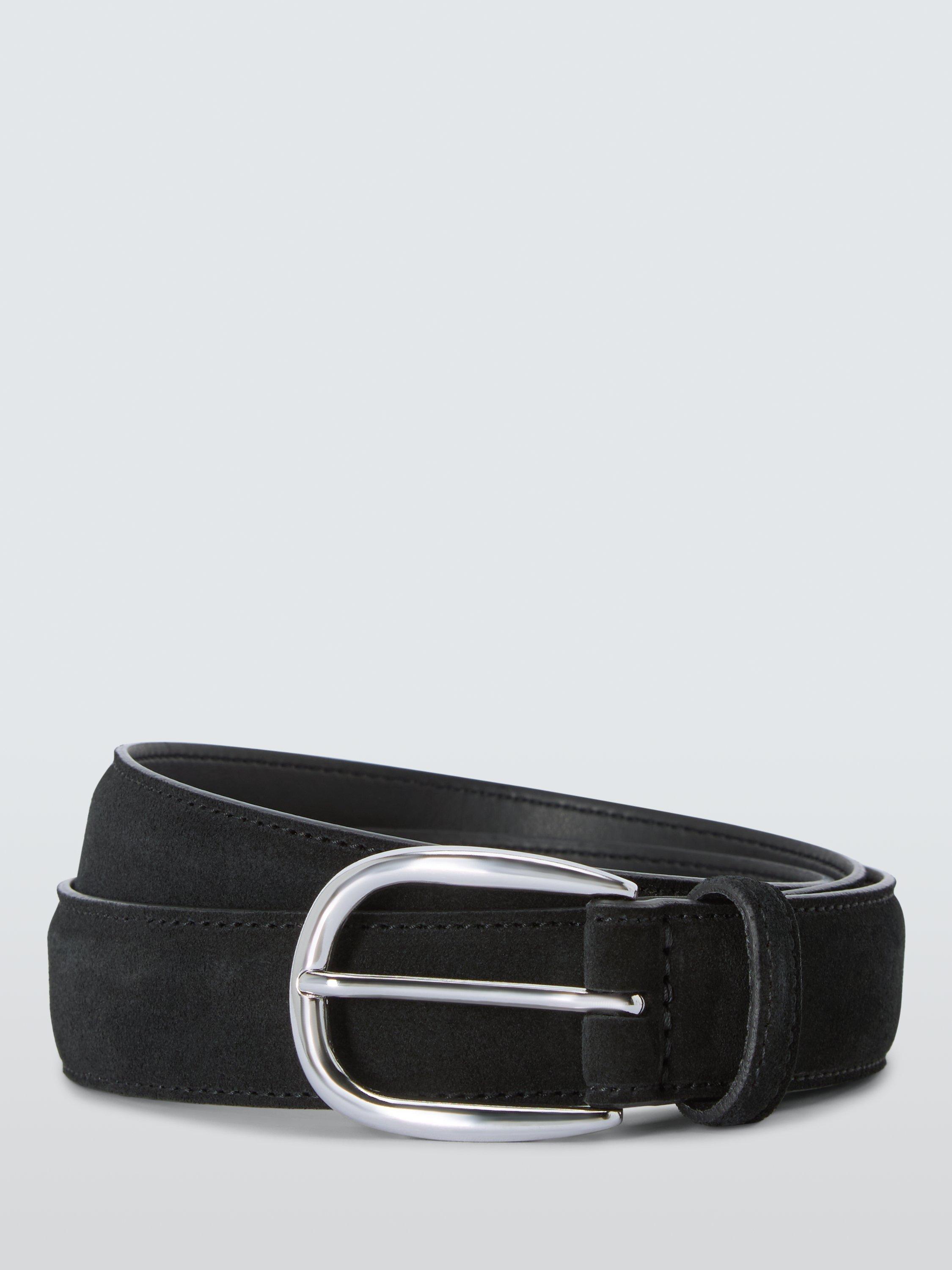 Product image 1 of 3, which shows John Lewis Made in Italy Suede Belt, Black, S