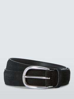 John Lewis Made in Italy Suede Belt, Black