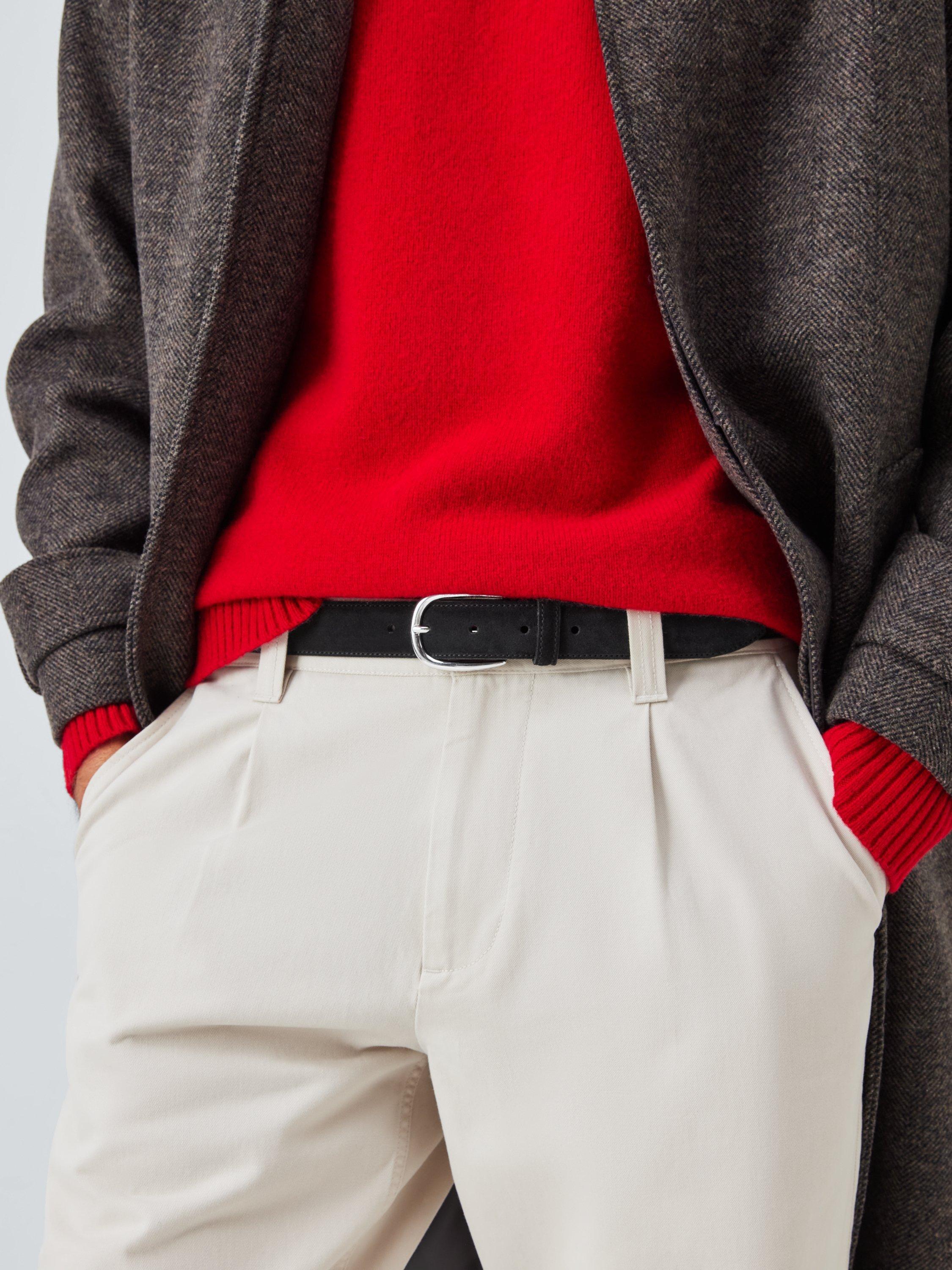 Product image 2 of 3, which shows John Lewis Made in Italy Suede Belt, Black, S