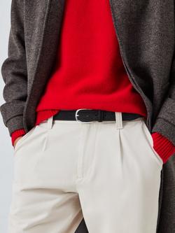 John Lewis Made in Italy Suede Belt - view 2, Black