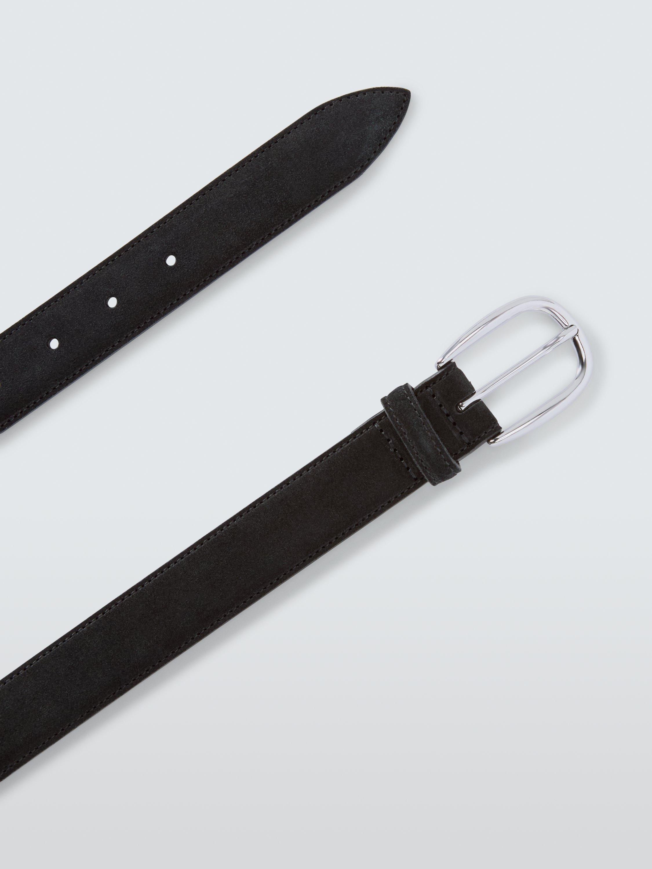 Product image 3 of 3, which shows John Lewis Made in Italy Suede Belt, Black, S