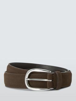 John Lewis Made in Italy Suede Belt, Mocha