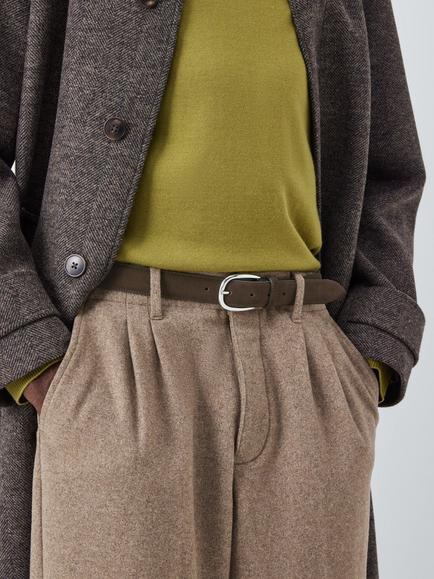 John Lewis Made in Italy Suede Belt - view 2, Mocha