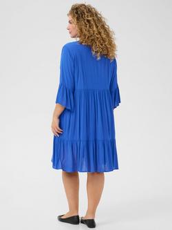 KAFFE Curve Mariana Ami Tiered Dress, Blue - view 2, Blue
