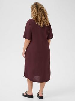 KAFFE Curve Mille Kaftan Dress, Fudge - view 2, Fudge