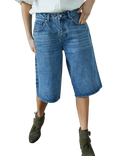 Sisters Point Ofira Denim Bermuda Shorts, Mid Blue