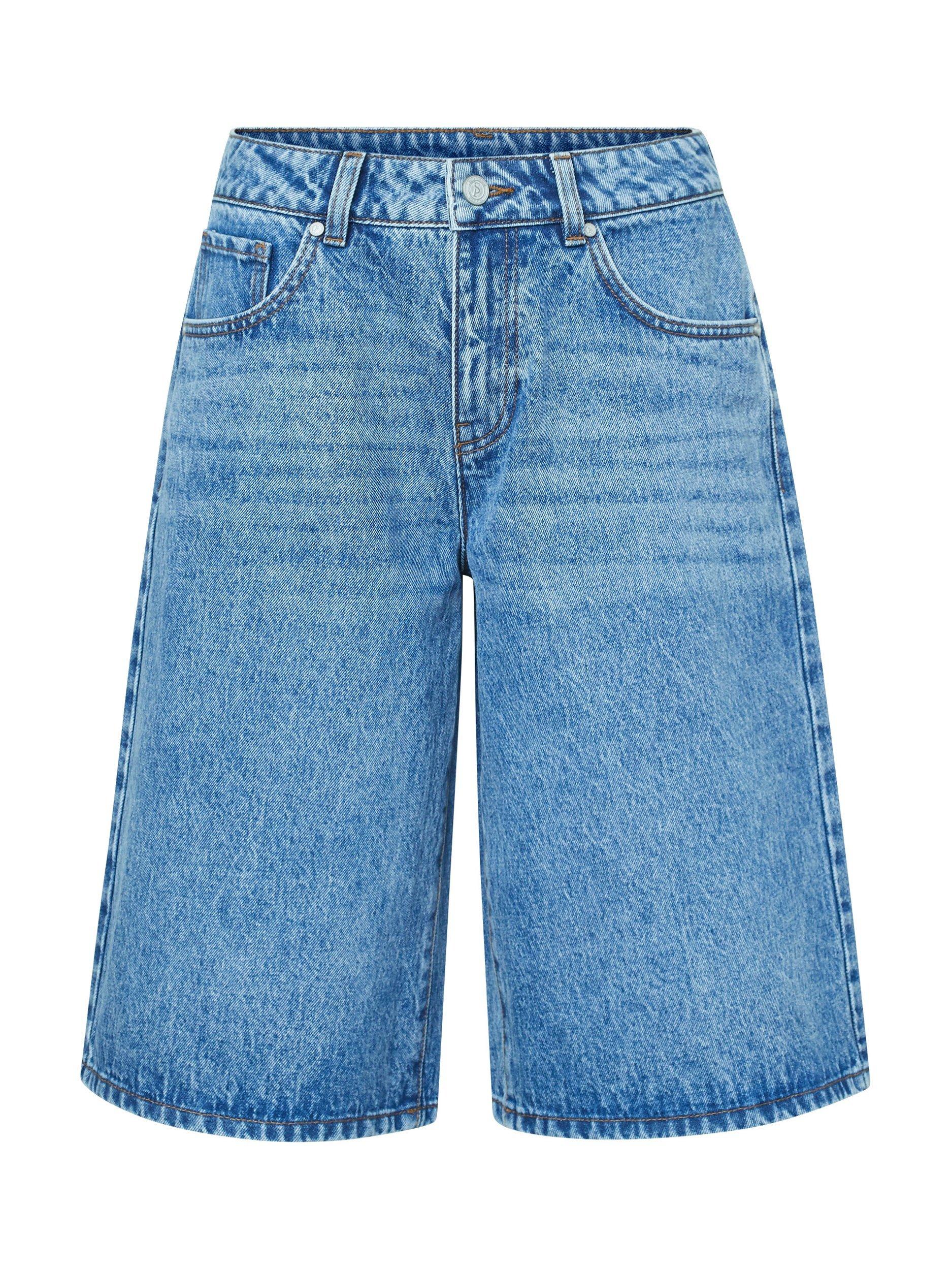 Product image 3 of 4, which shows Sisters Point Ofira Denim Bermuda Shorts, Mid Blue, S