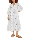Accessorize Embroidered Long Sleeve Maxi Dress, White
