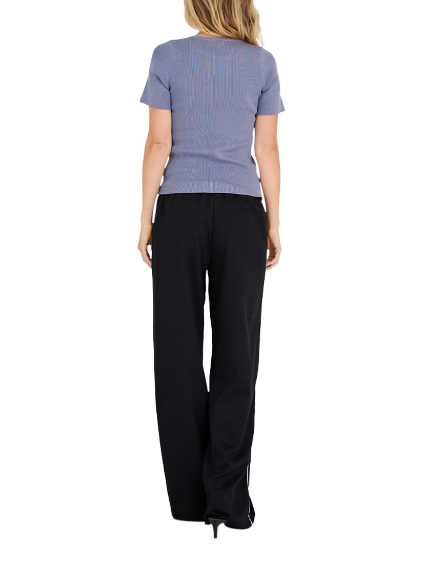Product image 2 of 3, which shows A-VIEW Rib Knit T-Shirt, Dusty Blue, XS
