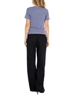 A-VIEW Rib Knit T-Shirt, Dusty Blue - view 2, Dusty Blue