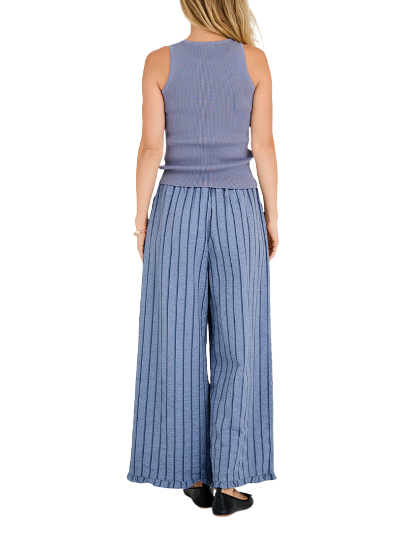 Product image 2 of 3, which shows A-VIEW Rib Knit Tank Top, Dusty Blue, L