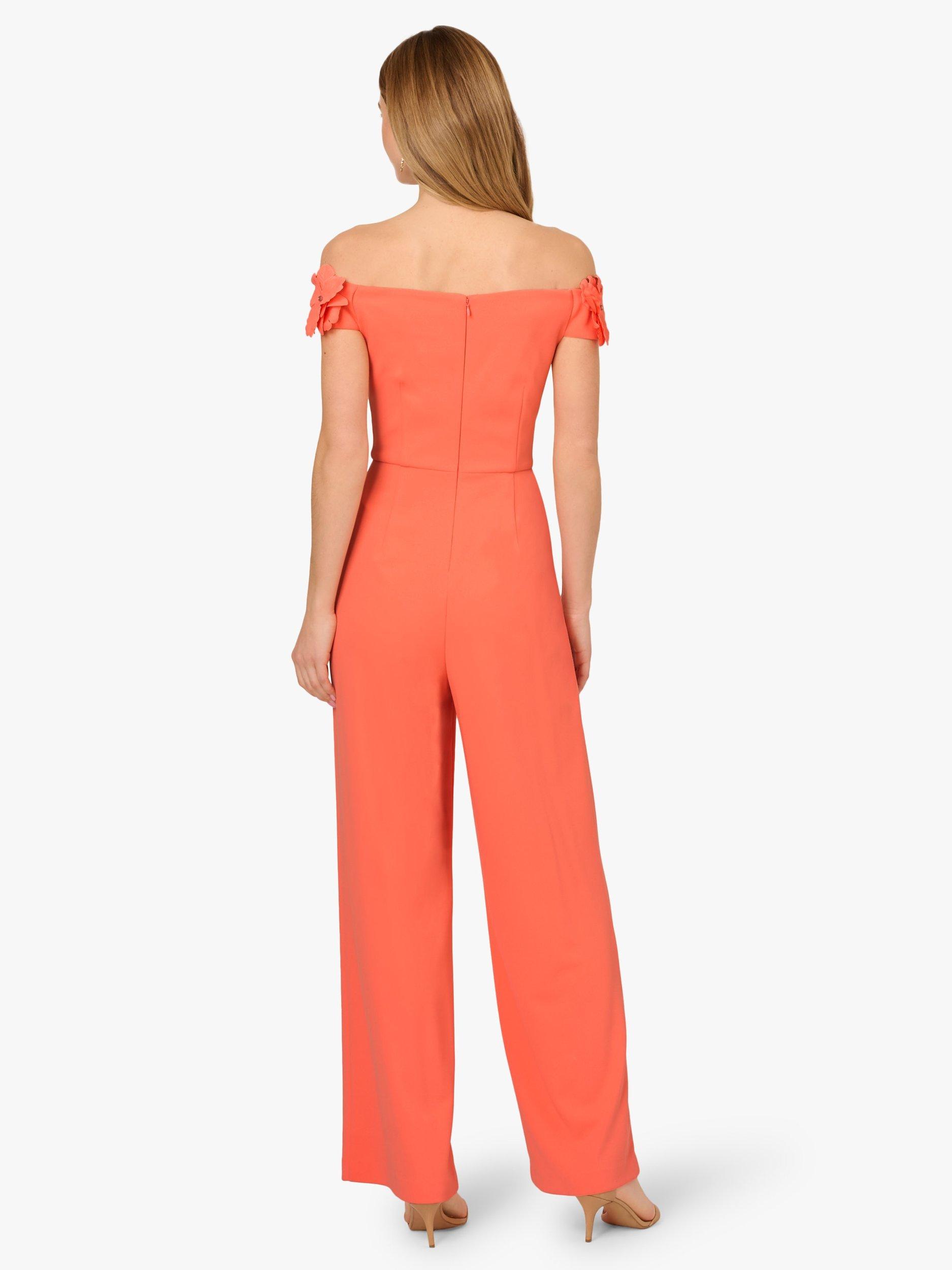Product image 2 of 6, which shows Adrianna Papell Crepe Rosette Jumpsuit, Coral Coast, 10