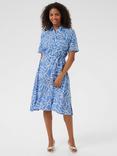 KAFFE Emine Abstract Print Shirt Dress, Ultramarine/Chalk