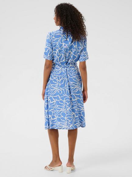 KAFFE Emine Abstract Print Shirt Dress, Ultramarine/Chalk - view 2, Ultramarine/Chalk