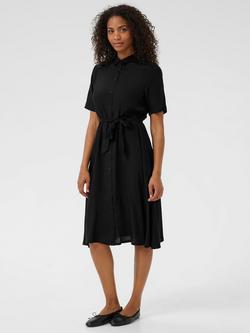 KAFFE Emine Short Sleeve Shirt Dress, Black, Black