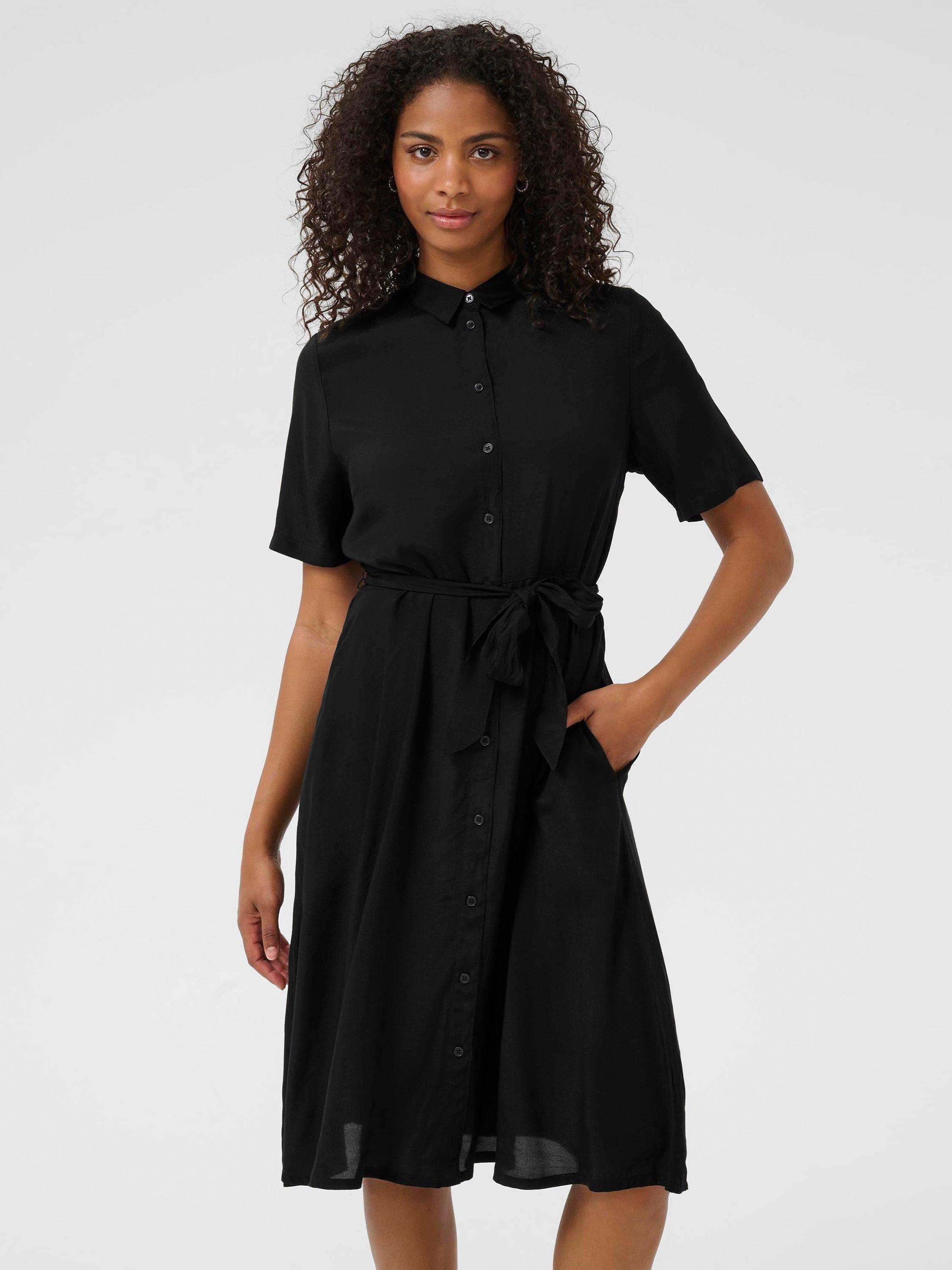 Product image 3 of 5, which shows KAFFE Emine Short Sleeve Shirt Dress, Black, 18