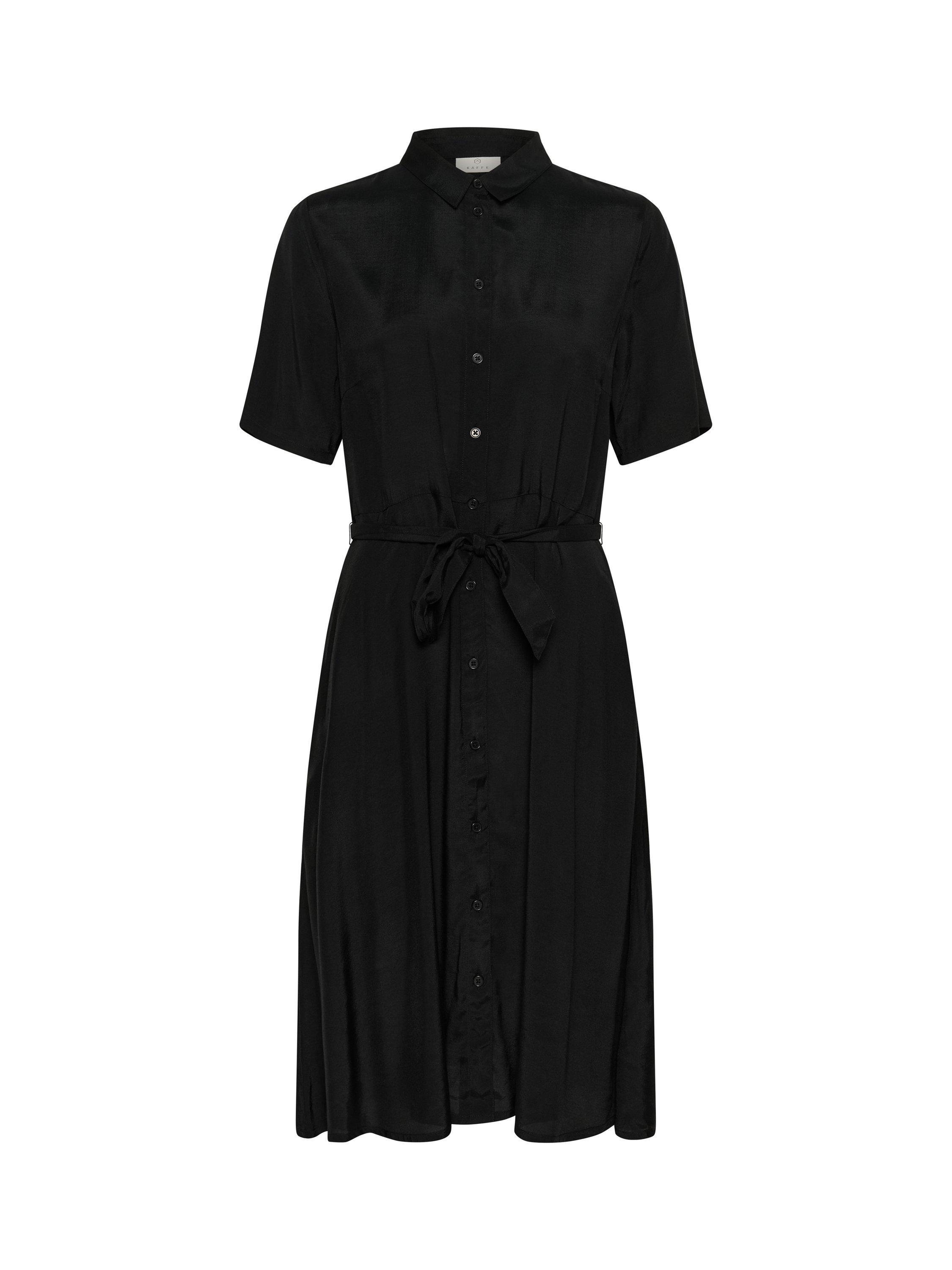 Product image 4 of 5, which shows KAFFE Emine Short Sleeve Shirt Dress, Black, 18