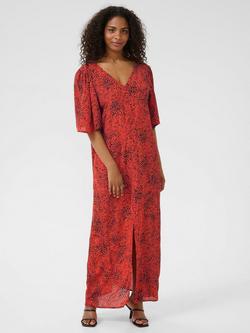 KAFFE Liana V-Neck Maxi Dress, Grenadine