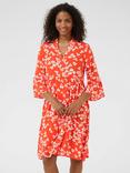 KAFFE KAhera Floral Midi Dress, Red/Chalk
