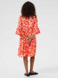 KAFFE KAhera Floral Midi Dress, Red/Chalk