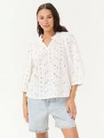 KAFFE KAtessa Cotton Blouse, Chalk