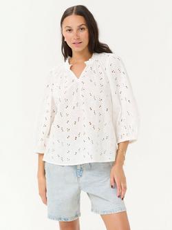 KAFFE KAtessa Cotton Blouse, Chalk, Chalk