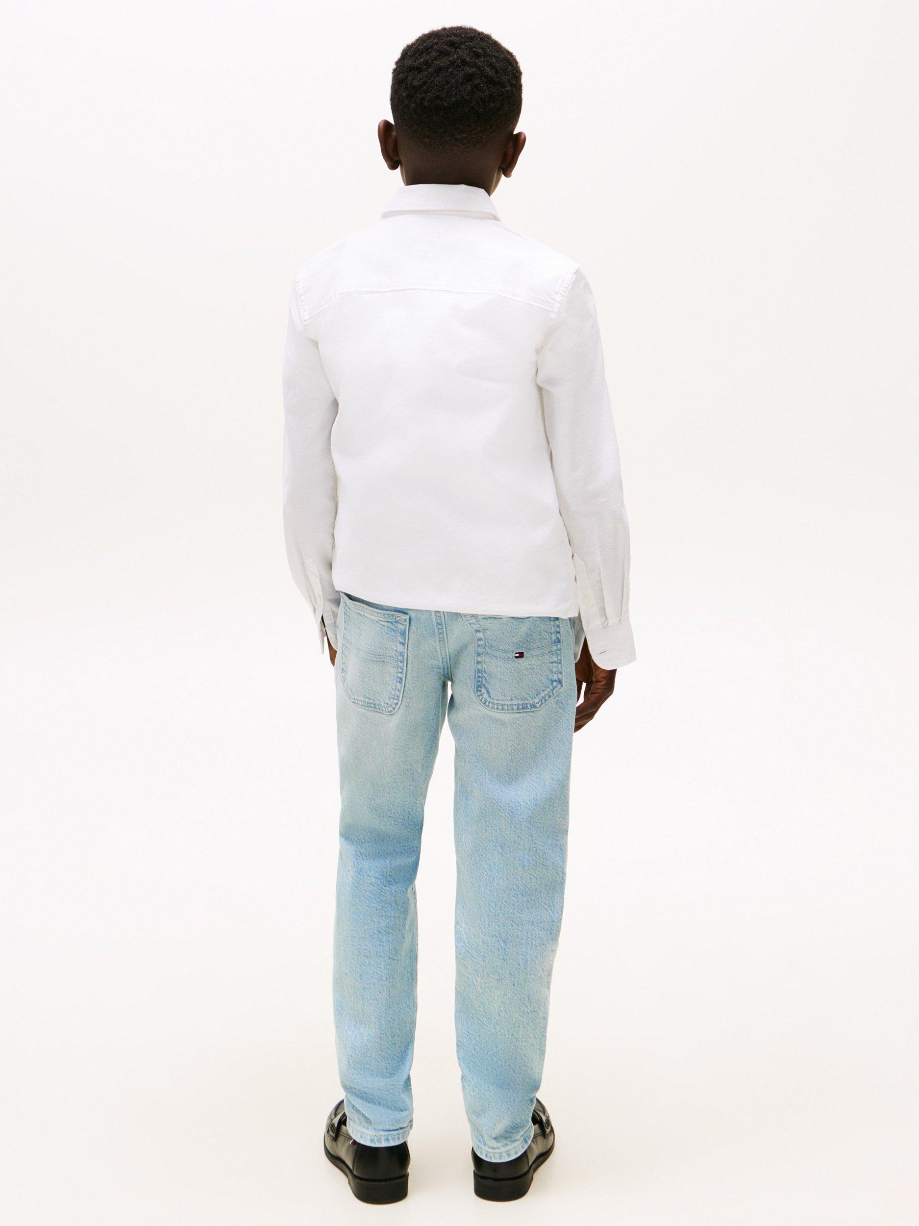 Product image 2 of 5, which shows Tommy Hilfiger Kids' Cotton Blend Straight Jeans, Bleachwashed, 3 years