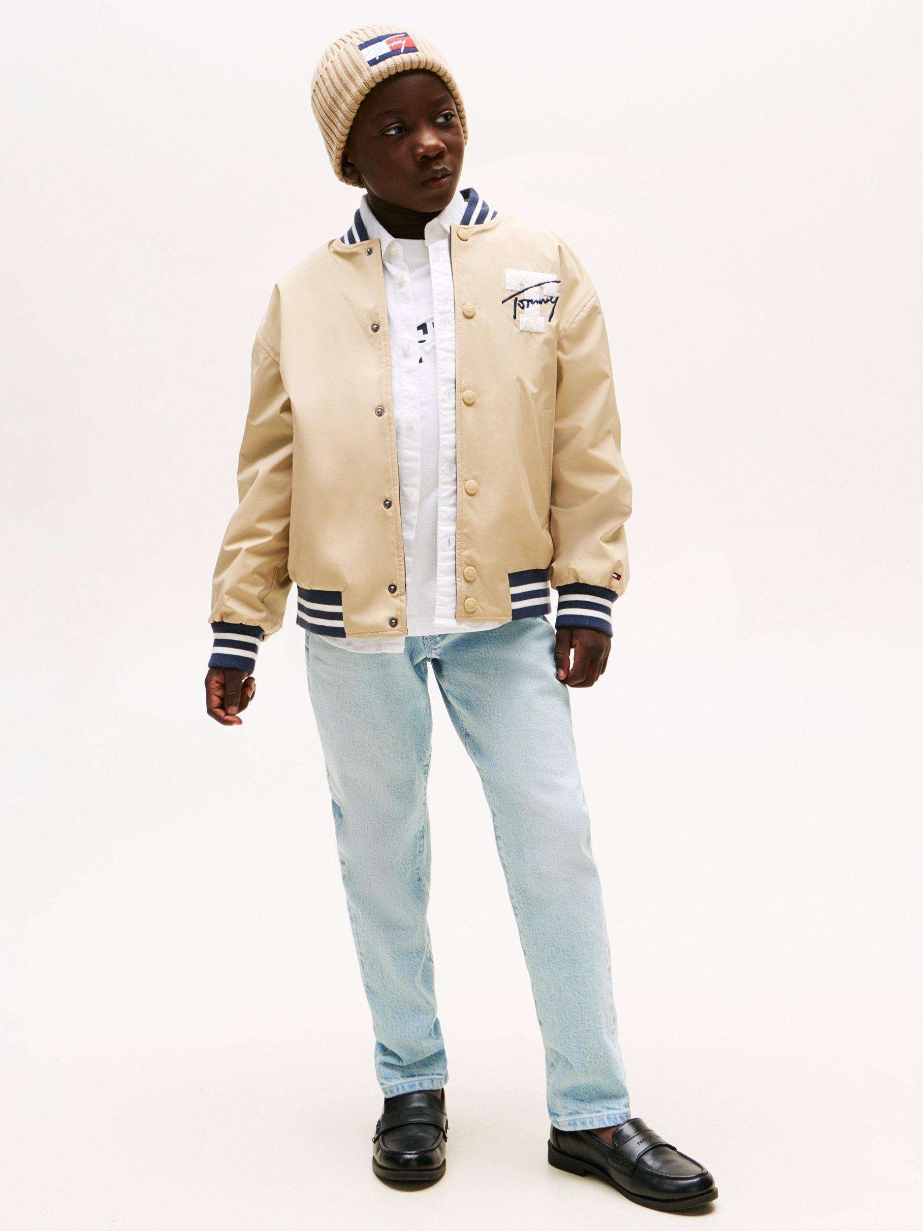 Product image 3 of 5, which shows Tommy Hilfiger Kids' Cotton Blend Straight Jeans, Bleachwashed, 3 years
