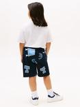 Tommy Hilfiger Kids' Cotton Blend Drawstring Varsity Shorts, Dark Night Navy