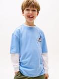 Tommy Hilfiger Kids' Archive Cotton Ice Cream T-Shirt, Cloudy Blue