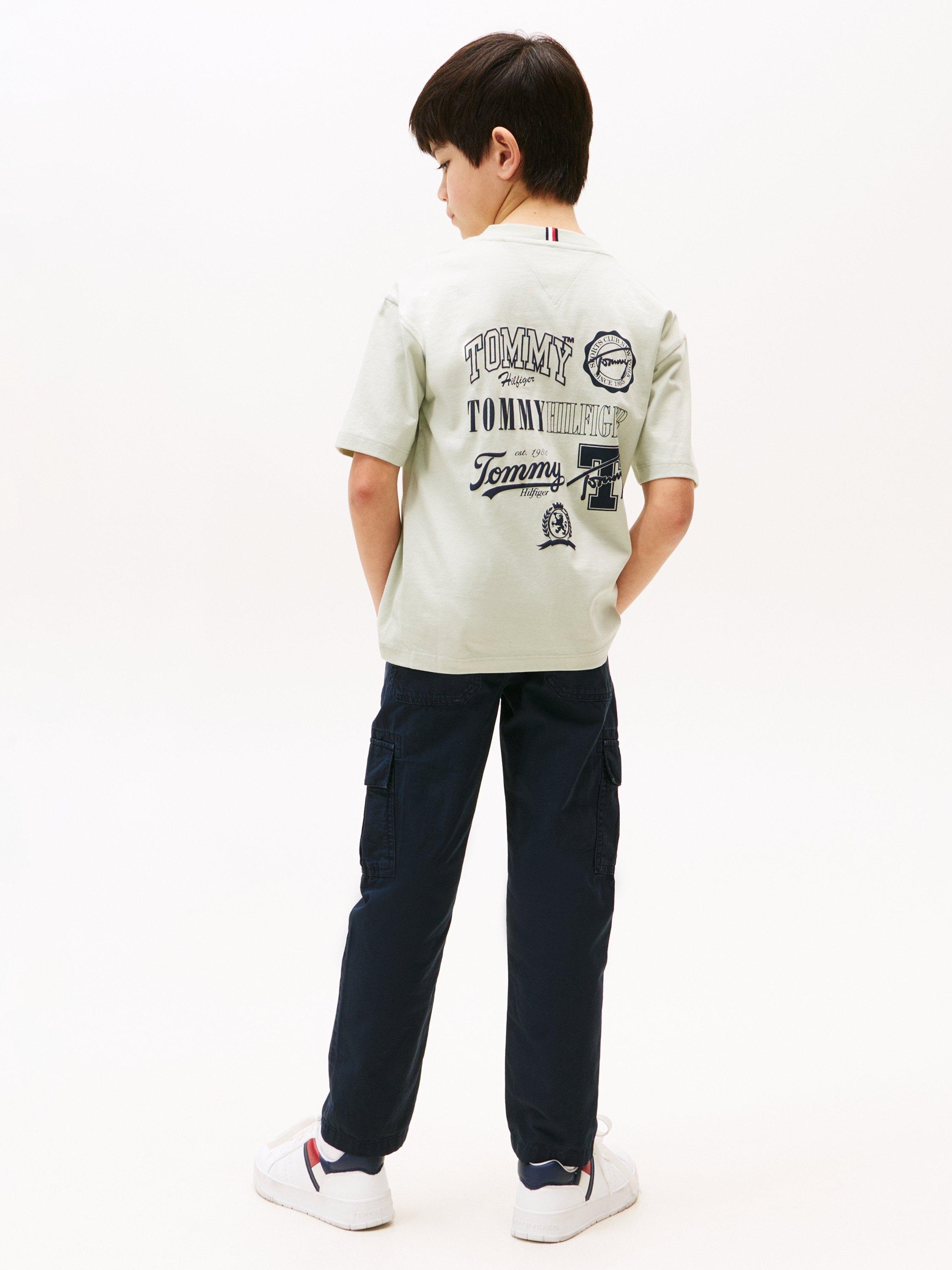 Product image 2 of 5, which shows Tommy Hilfiger Archive Varsity Graphic T-Shirt, Misty Sage, 3 yrs