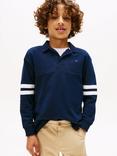 Tommy Hilfiger Kids' Cotton Long Sleeved Polo Shirt, Dark Night Navy