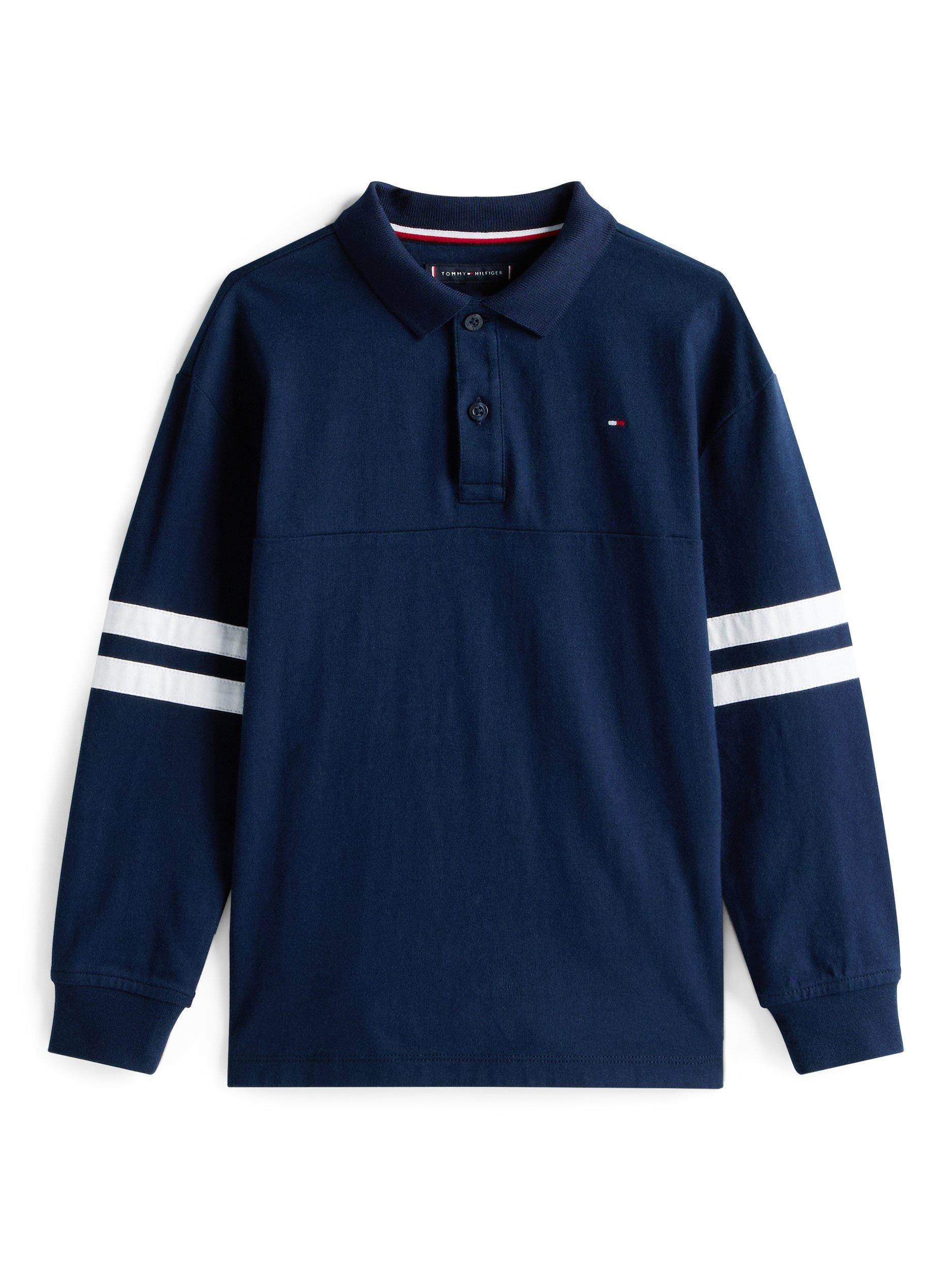 Product image 5 of 5, which shows Tommy Hilfiger Kids' Cotton Long Sleeved Polo Shirt, Dark Night Navy, 3 years