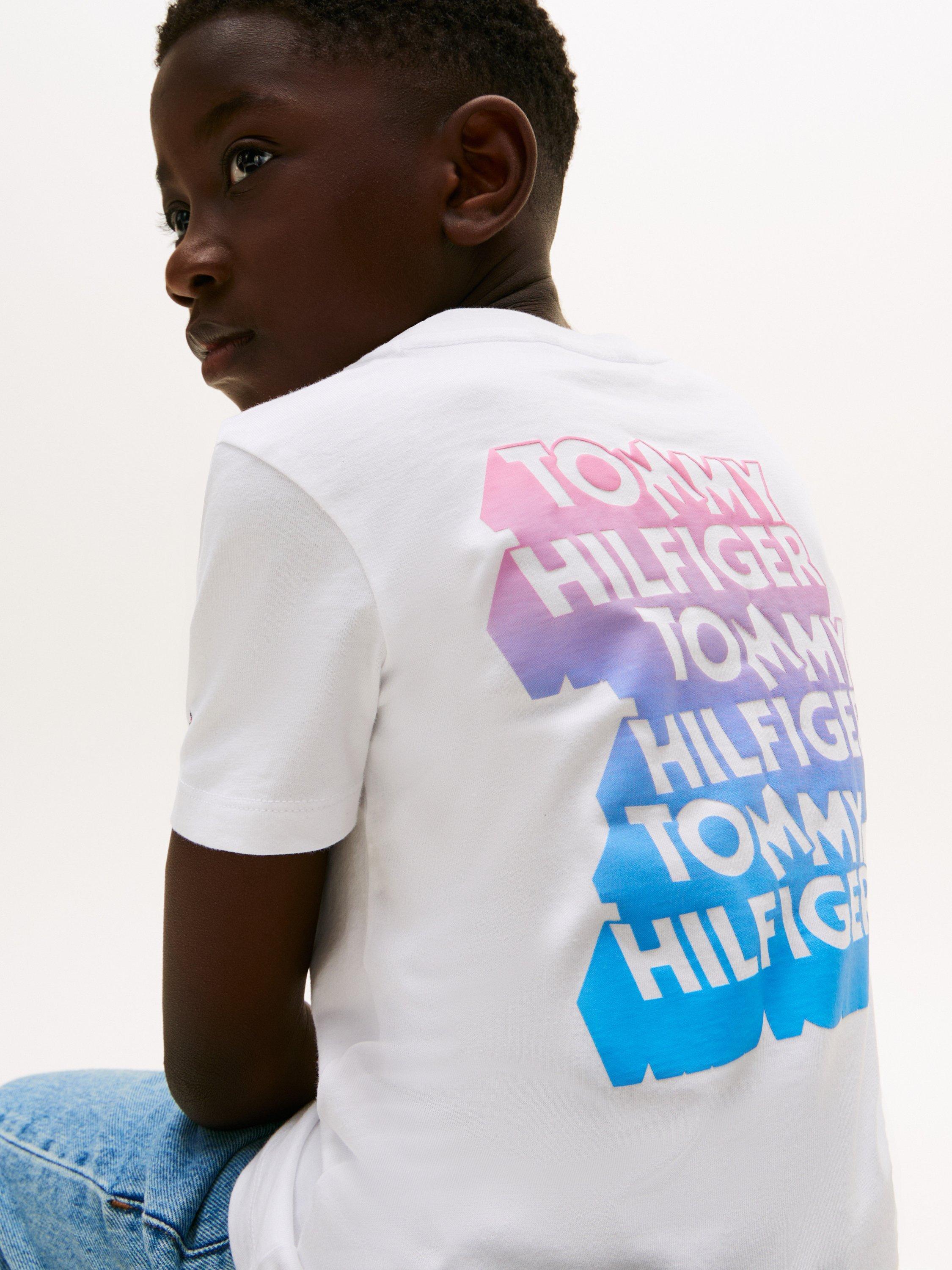 Product image 4 of 5, which shows Tommy Hilfiger Kids' Cotton Graphic Logo T-Shirt, White, 3 years