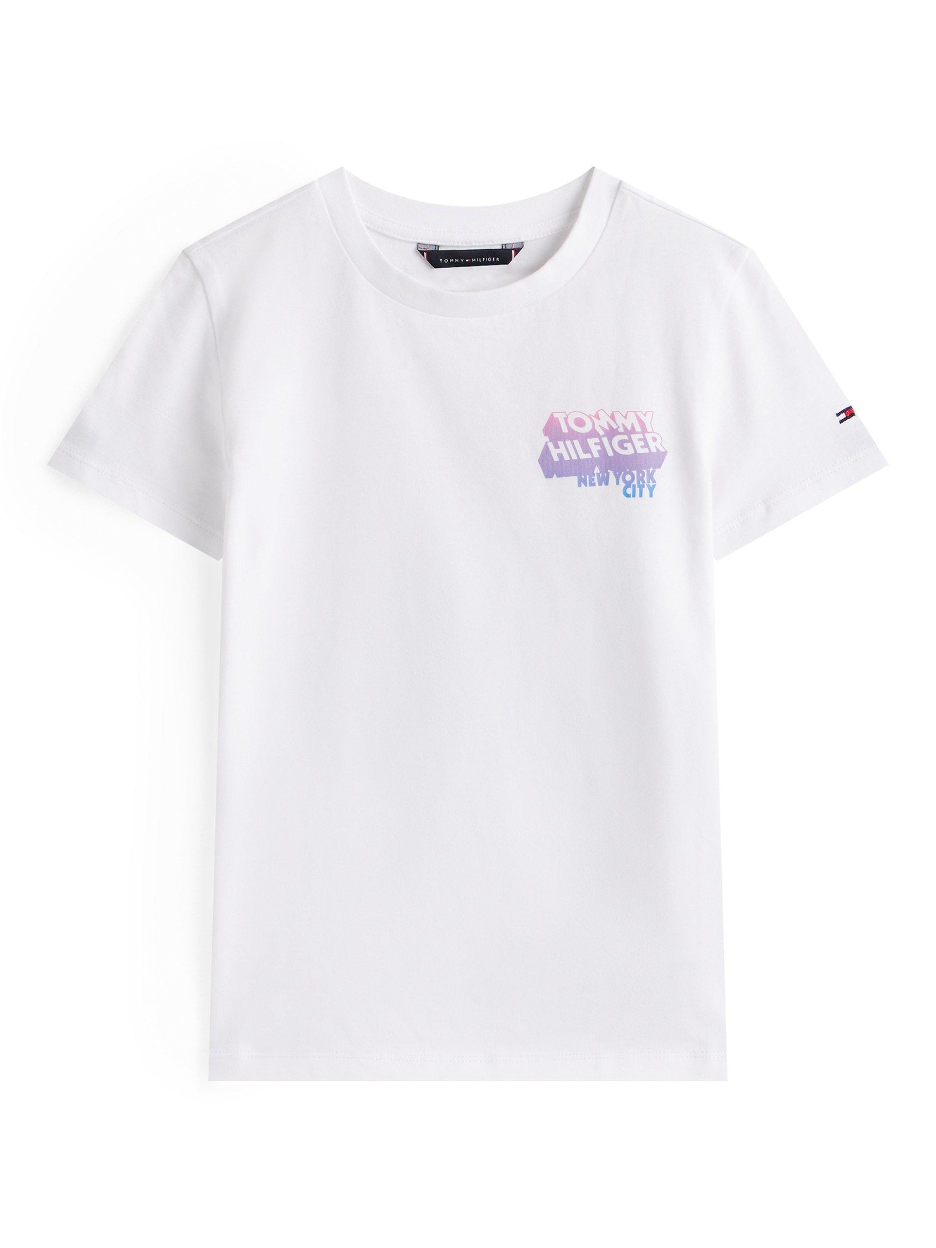 Product image 5 of 5, which shows Tommy Hilfiger Kids' Cotton Graphic Logo T-Shirt, White, 3 years