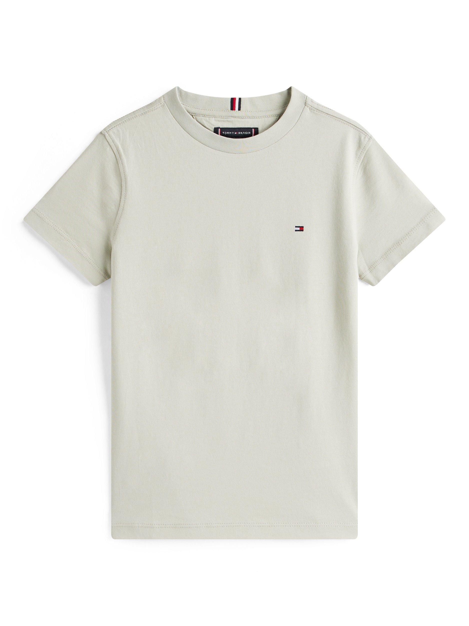Product image 5 of 5, which shows Tommy Hilfiger Kids' Cotton Crew Neck Logo T-Shirt, Misty Sage, 3 years