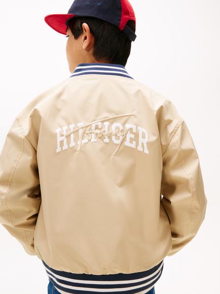 Tommy Hilfiger Kids' Reversible Bomber Jacket, Neutrals - view 2, 