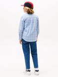 Tommy Hilfiger Kid's' Cotton Long Sleeved Checked Shirt, Cloudy Blue Check